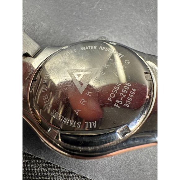 Fossil Arkitekt Watch Men's 36mm FS-2906 Silver Tone Blue Dial Date Just - Picture 8 of 8